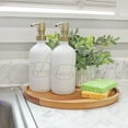 thumbnail image 2 of Darware 16oz Glass Pump Bottles (Set of 2, White w/ Gold); Soap Dispenser Pump Bottles with Brushed Metal Pump Tops, 2 of 8