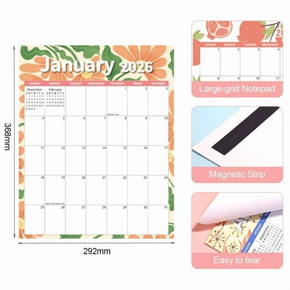 Magnetic Calendar for Refrigerator 2026 Fridge Calendar 12 Monthly Refrigerator Calendar for Fridge Wall and Refrigerator Organization