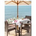 thumbnail image 2 of Outdoor Tablecloth with Umbrella Hole and Zipper, Valentine's Day Square Table Cloth 60x60 Inch Waterproof Tablecloth, Pink Red Roses Love Heart Eucalyptus Leaves Picnic Table Cover for Patio Camping, 2 of 7