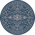 thumbnail image 3 of Hampton Traditional 8' Round Navy and Gray Polypropylene Indoor Area Rug, 3 of 7