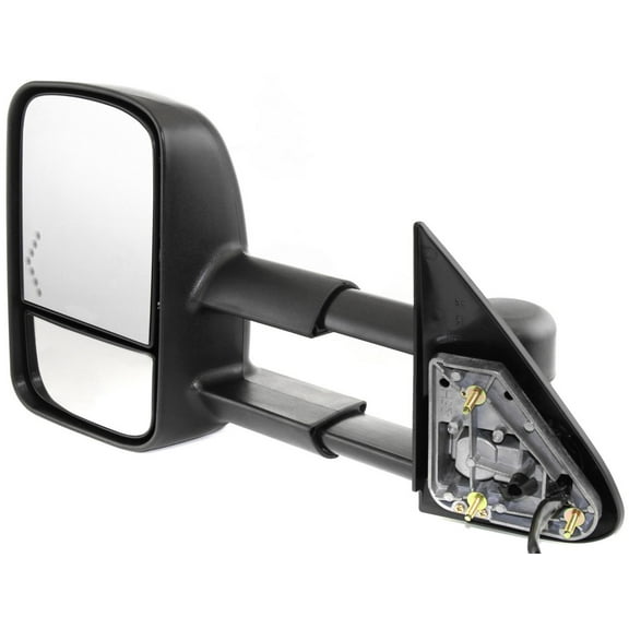 Towing Mirror Compatible With 2003-2006 GMC Sierra 1500 Chevrolet Silverado 3500 Left Driver Side Heated w/ Blind Spot Corner Glass In-glass Signal Light Textured Black Kool-Vue