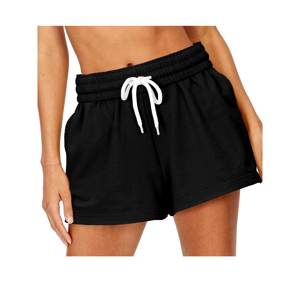 Eyicmarn Eyicmarn Women Sweat Shorts Elastic High Waist Wide Leg Sports Shorts Loose Lounge