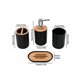 thumbnail image 2 of 4pcs Bathroom Storage & Grooming Set With Bamboo Lid, Plastic Shelf, Toothbrush Holder, Mouthwash Cup, Soap Box, & Lotion Bottle - Gift Box Pack, 2 of 4