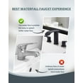 thumbnail image 5 of WOWOW Waterfall Bathroom Faucet 3 Holes 8Inch Widespread Bathroom Sink Faucet, 5 of 7