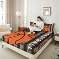 thumbnail image 4 of Castle Fairy Orange Basketball 4pcs Bed Sheets for Boys,Camouflage American Flag King Sheets,Sport Gamer Super Cozy Sheet Set,Microfiber Bedroom Decor, 4 of 7