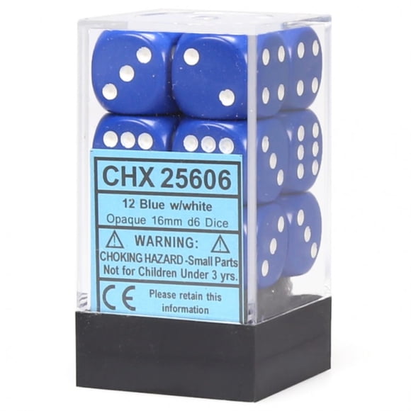 Chessex Manufacturing d6Cube16mmOP BUwh(12)