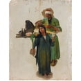 thumbnail image 3 of Ludwig Deutsch 15x18 Black Modern Framed Museum Art Print Titled - Study of a Man and a Girl Holding a Bowl, 3 of 5