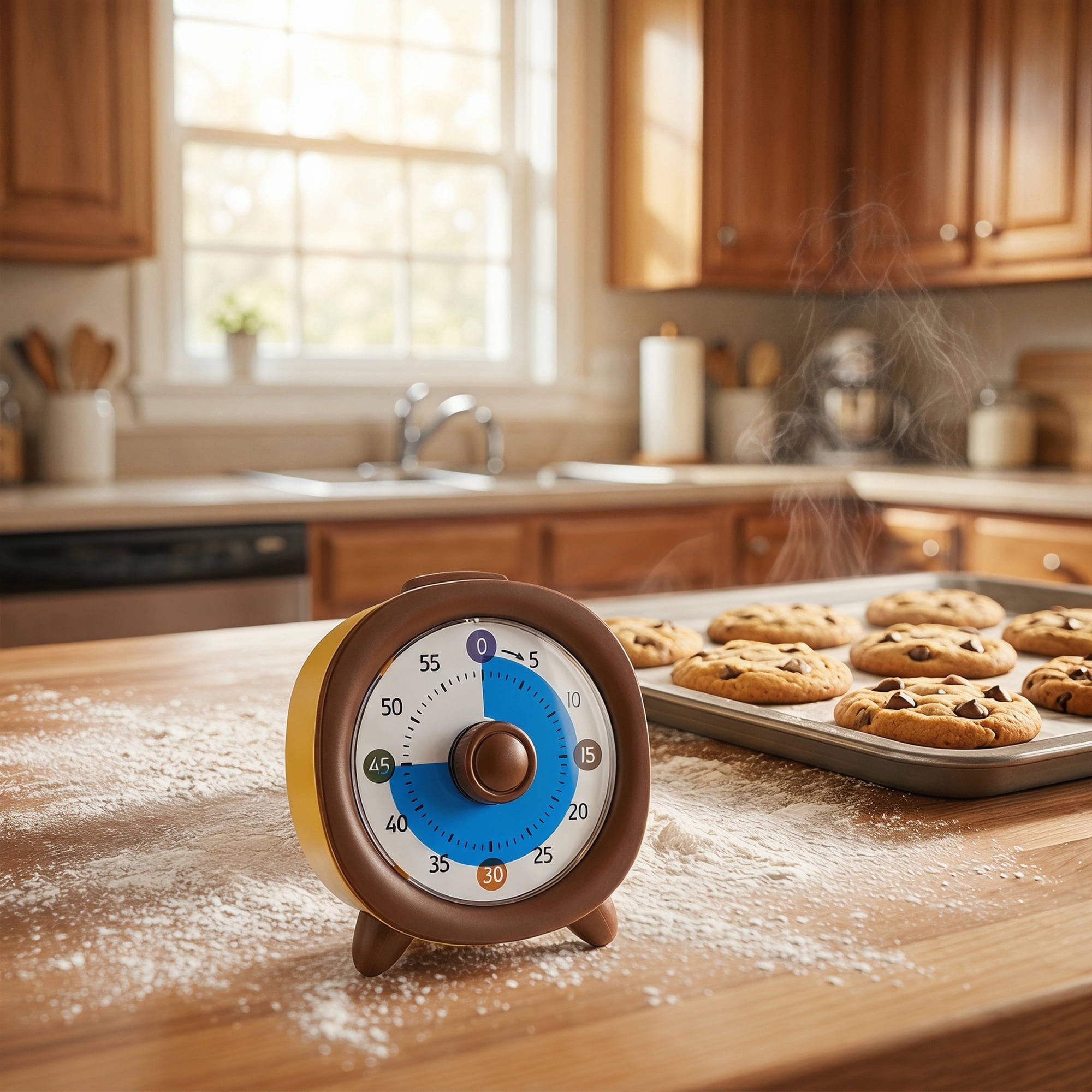 Unique Bargains 60 Minute Kitchen Digital Visual Timer for Studying Brown
