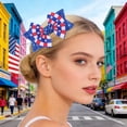 thumbnail image 5 of Staki July 4 Hair Clips Hair Bows for Girls 4th of July Sequin Hair Bow Sparkly Cheer Barrettes Hairpins for Girls Kids Children Independence Day Gift,Dark Blue, 5 of 7