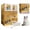 Yellow, variant on Happyhtes All-in-One Cat House, Large Indoor Cat Cage with Cat Bed, Scratching Board, and Litter Box, Multi-Functional Cat Condo for 1-2 Cats (Grey)