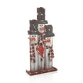 thumbnail image 3 of Alpine Corporation Holiday Décor 35-inch Wooden Snowmen Trio with Scarves Statue, White, 3 of 13