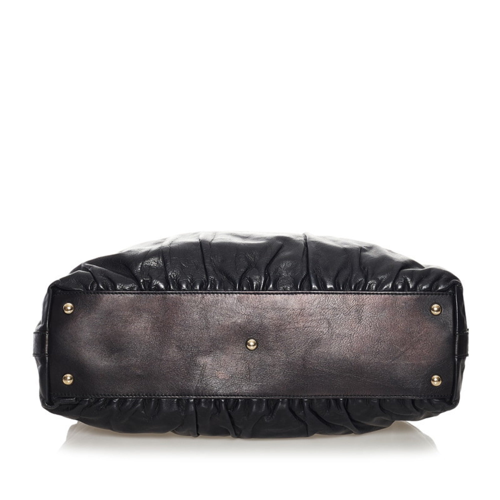 Pre-Owned Gucci bamboo handbag shoulder bag 2way 189867 black 