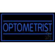 Optometrist LED Neon Sign 13 x 24 - inches, Black Square Cut Acrylic Backing, with Dimmer - Bright and Premium built indoor LED Neon Sign for Defence Force.