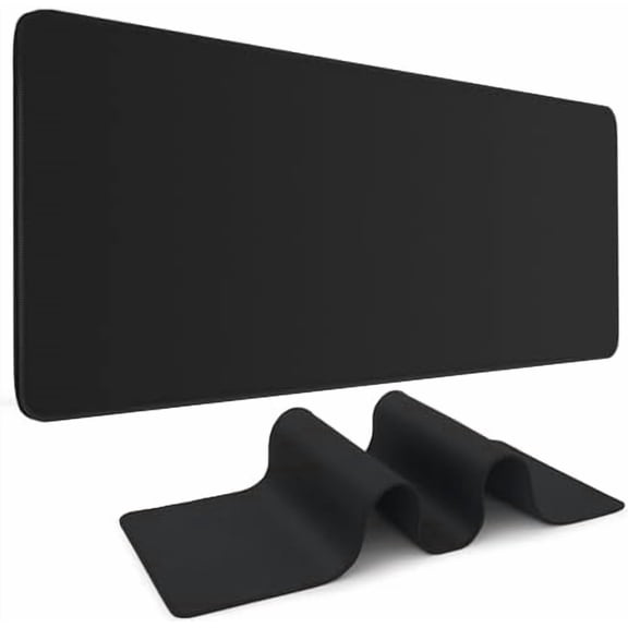 Black Mouse Pad Gaming Keyboard Pad 31.5 x 11.8 in Large Computer Mouse Pad with Anti-Slip Rubber Base and Stitched Edges, Extended Mouse Mat for Gaming Working
