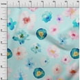 thumbnail image 2 of oneOone Silk Tabby Fabric Flower Watercolor Print Fabric BTY 42 Inch Wide, 2 of 4