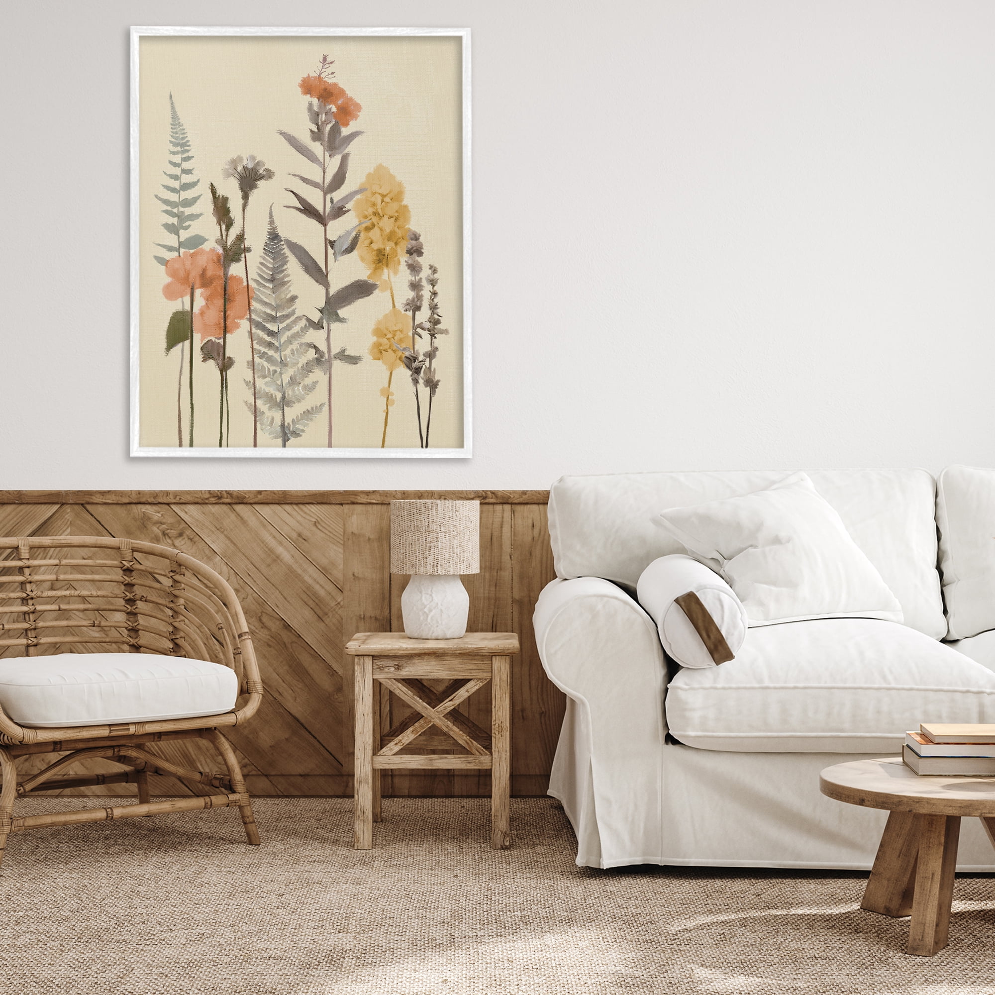 Stupell Industries Fall Botanicals Fresh Ferns White Framed Giclee Art, design by Elizabeth Medley