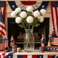 thumbnail image 5 of Miwamany 4th of July Chrysanthemum Artificial Flowers 4th of July Patriotic Flower Faux Silk Mums with Stem Balls Flowers for Home Decor Memorial Day Table Centerpieces Decoratio, 5 of 6