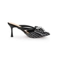 thumbnail image 3 of BLISSFUL STEP Women's Shoes Pointed Toe Sparkly Rhinestone Bow Stiletto Heels Mules Black 8.5, 3 of 8