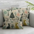 thumbnail image 3 of Orinice Flax Throw Pillow Cover Pattern Childish Bunny Shapes Forest and Floral Great Scandinavian  Pillowcase Home Decor Square Cotton Linen Pillow Case Cushion Cover White, 3 of 5