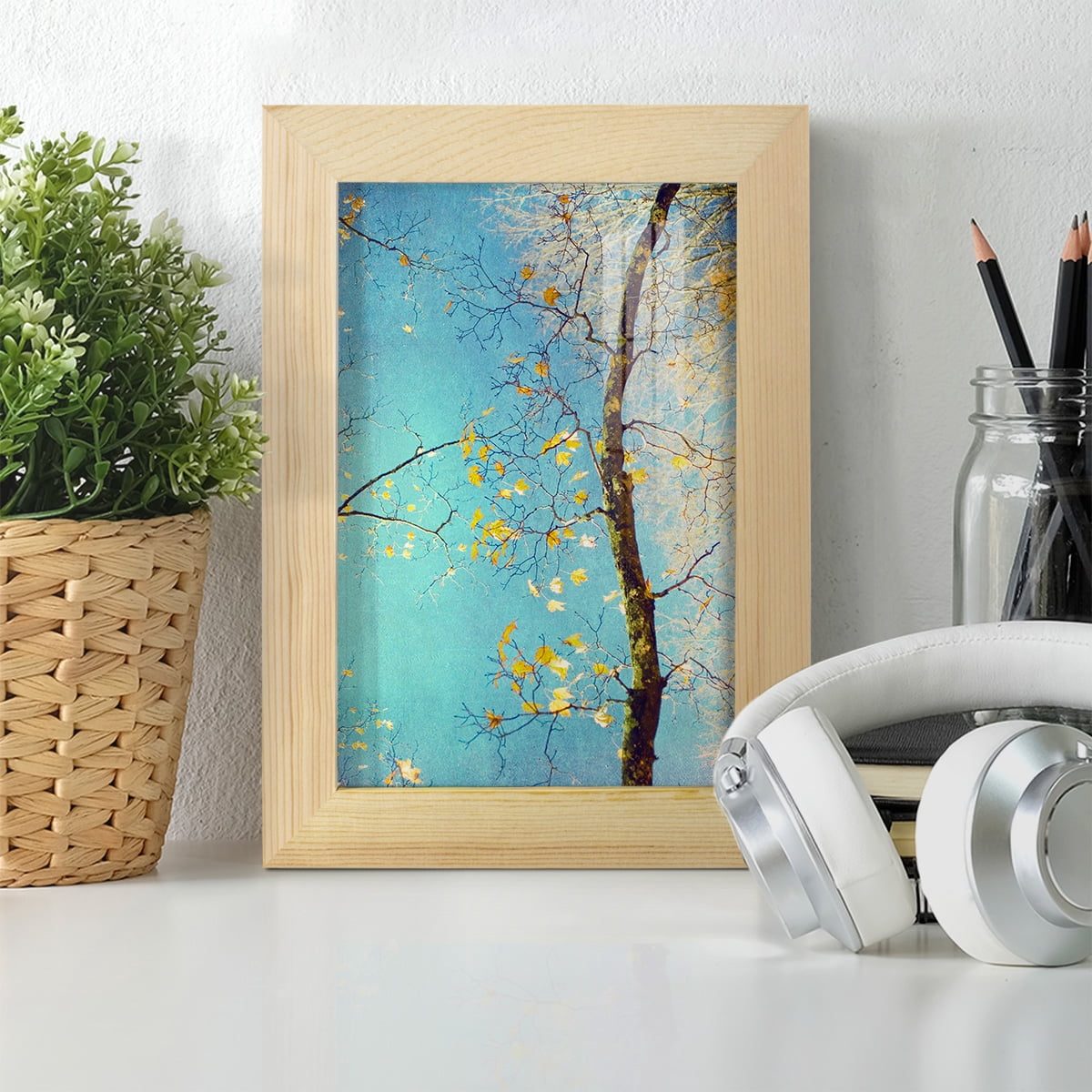 Autumn Tapestry III -Framed Print w/glass-Natural Wood
