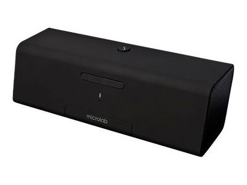 Microlab MD212 Wireless Bluetooth Portable Stereo Speaker w/ Microphone Rechargeable Battery Retractable Tray (White)