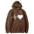 thumbnail image 4 of Olyvenn Women's Heart Graphic Oversized Hoodies Drawstring Long Sleeve Sweatshirts with Pocket Trendy Casual Pullover Tops Coffee XL, 4 of 4