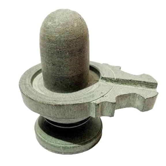 athizay Stone Shivling Statue 4 cm Made up of Gorara Stone Handcrafted Shiva Lingam Grey color Shivalinga (4 cm)