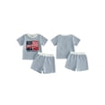 thumbnail image 2 of AceBaby Toddler Baby Boy Patriotic Outfits for 0-4Y,95% Cotton 250th Anniversary 2Pcs Shorts Set, 2 of 9