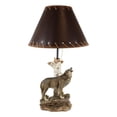 thumbnail image 4 of Rustic Wildlife Grey Wolf Howling By Birchwood Tree Table Lamp With Laced Shade, 4 of 5