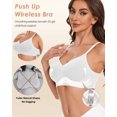 thumbnail image 5 of Wireless Push Up Bras for Women Comfortable Support Seamless Bra Ribbed V-Neck Bra Padded Bralette, 5 of 7