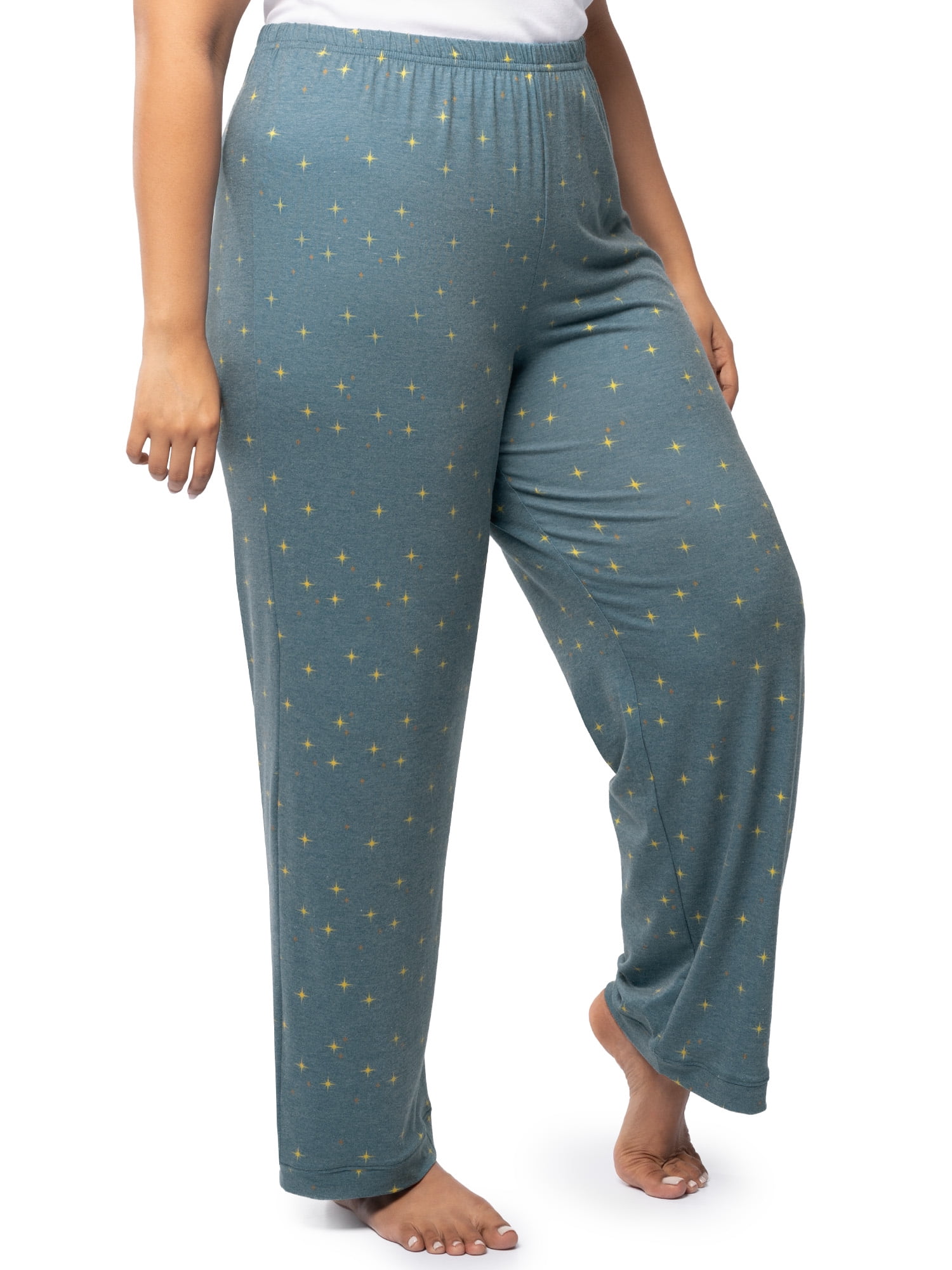 Fruit of the Loom Women's Soft & Breathable V-Neck Short Sleeve Top & Pajama Pant Set, Sizes S-4X