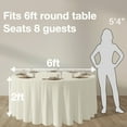 thumbnail image 2 of Urby 1pcs Ivory Round Tablecloth Linen for Dining, Party and Events,120inch, 2 of 6