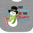 thumbnail image 4 of Inktastic Just Chillin' This Christmas Fun Snowman in Top Hat Boys or Girls Baby Bib, 4 of 4