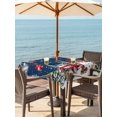 thumbnail image 2 of Outdoor Tablecloth with Umbrella Hole and Zipper, Navy Blue Christmas Square Table Cloth 54x54 Inch Waterproof Tablecloth, Xmas Snowman Truck Tree Balls Picnic Table Cover for Patio Camping, 2 of 7
