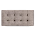 thumbnail image 3 of Cosmopolitan 34" Transitional Rectangle Ottoman in Gray Taupe Faux Leather, 3 of 7
