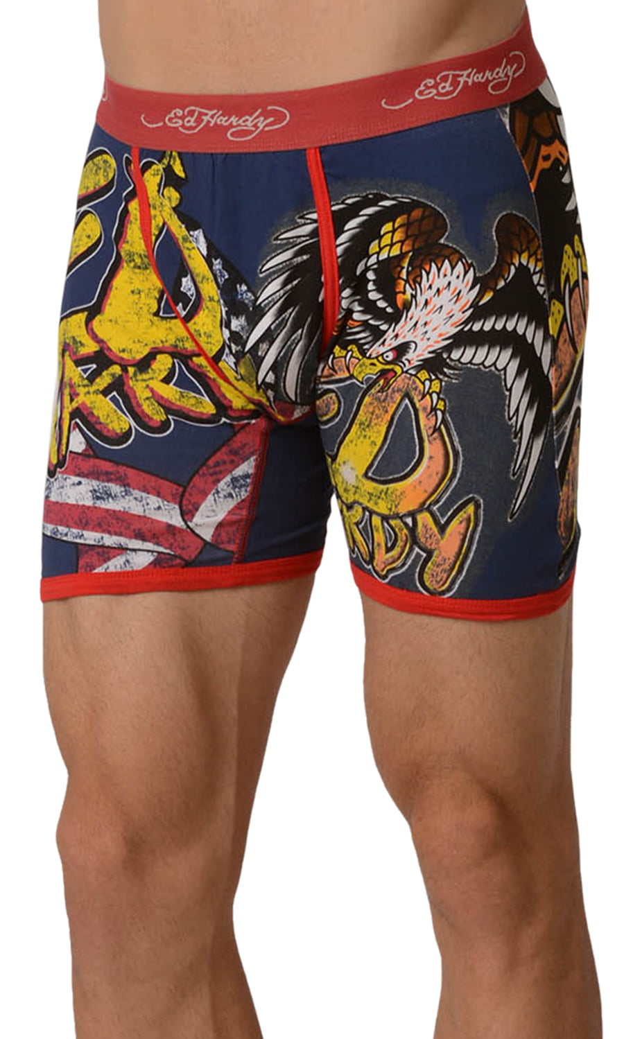 Ed Hardy Men's Trunk Dead Or Alive Horse Tattoo Print Cotton Stretch Size Large 