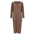 thumbnail image 4 of adviicd Robes de Travail pour Femmes Robes 2024 Printemps Été Col en V Profond Élégant Nœud Papillon Mini Robe Café,TG, 4 of 5