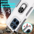 thumbnail image 3 of Rosebono Compatible With Motorola Moto G Stylus 2025 / Moto G Stylus 2026 Case, Hybrid Case With Adjustable Integrated Ring Kickstand (White), 3 of 5