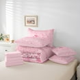 thumbnail image 6 of Castle Fairy Alphabet D Bowknot 7-Piece Bedding Comforter Set for Kids,Sparkling Sequin Crystal King Bedding Sets,Personalized Initial Ultra Soft Bed Sheets,Lightweight Room Decor, 6 of 8