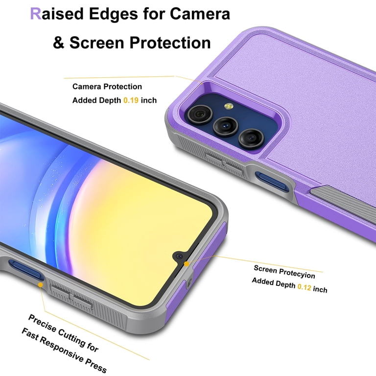 for Galaxy A15 5G Case,Samsung A15 5G Sturdy Case,Njjex Shockproof Dual Layer Rugged Full-Body Protective Phone Cover,2 in 1 Silicone Rubber Phone Case for Samsung Galaxy A15 5G 6.5" - Purple 2024 - for Galaxy A15 5G Case,Samsung A15 5G Sturdy Case,Njjex Shockproof Dual Layer Rugged Full-Body Protective Phone Cover,2 in 1 Silicone Rubber Phone Case for Samsung Galaxy A15 5G 6.5" - Purple 2024 -