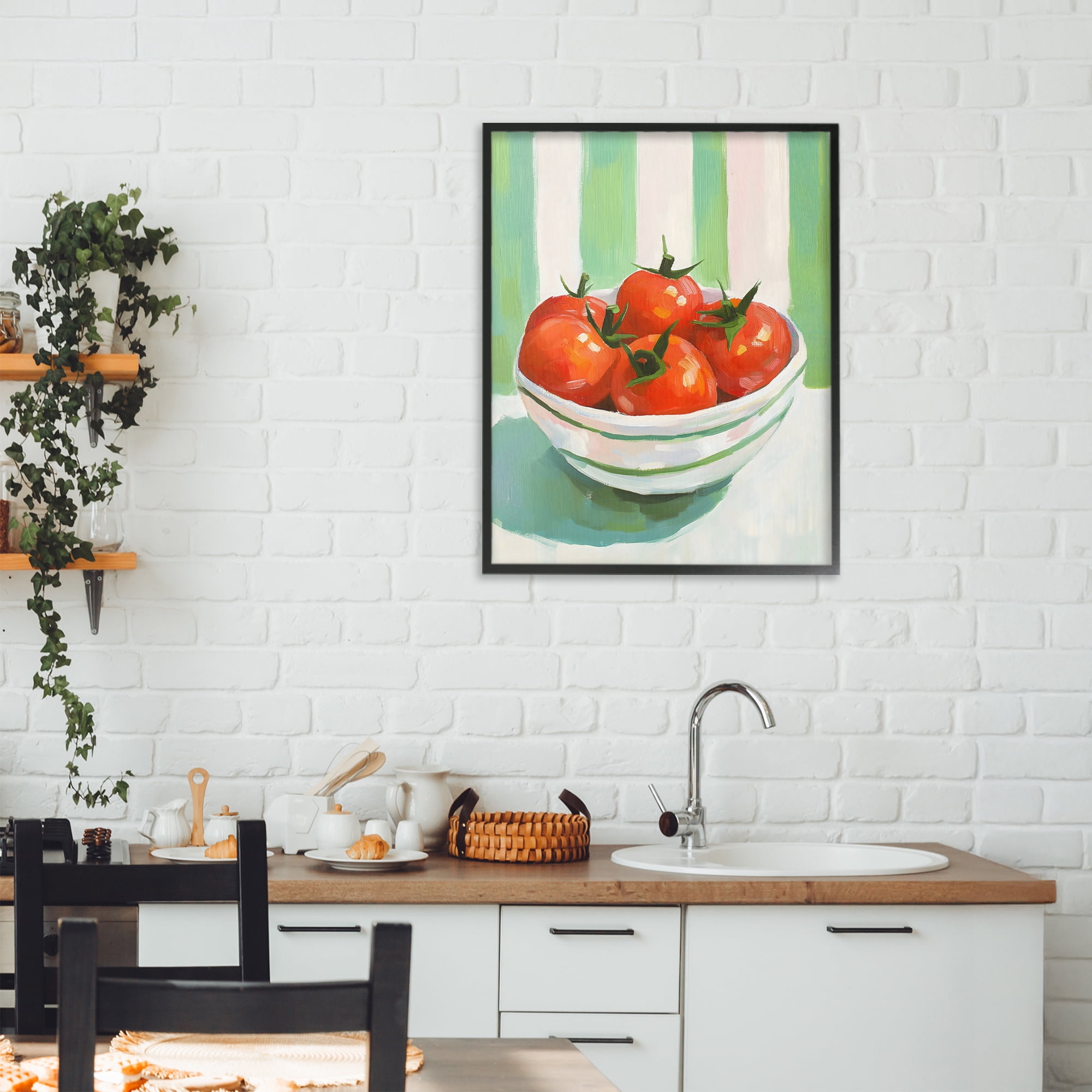 Stupell Industries Bowl of Fresh Tomatoes Black Framed Giclee Art, design by The Prints Vibe
