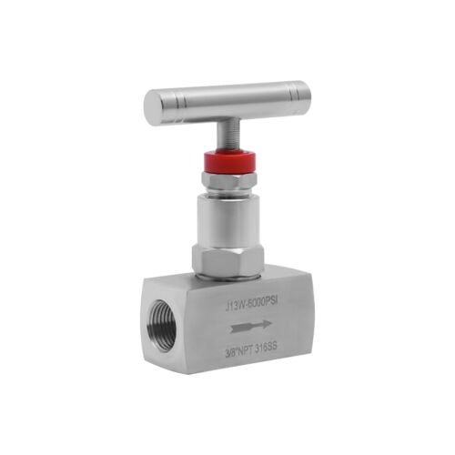 Stainless Steel 316 Straight Needle Valve 3/8" NPT Connection 6000 PSI Water Oil