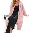 thumbnail image 5 of Lapel Womens Open Front Oversized Chunky Fuzzy Sweater Coats Long Cardigan, 5 of 6