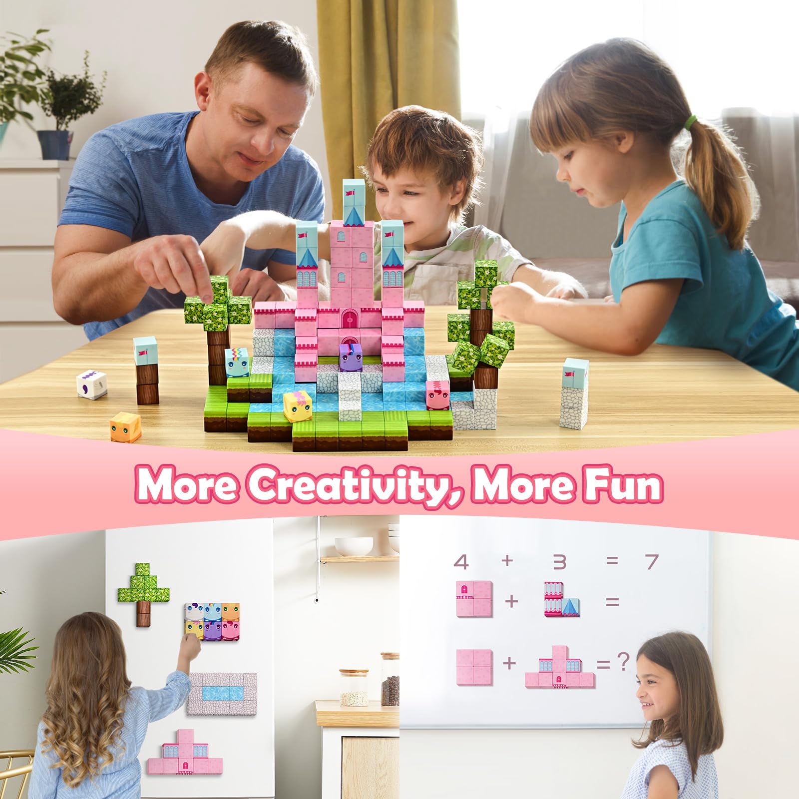 Magnetic Blocks 80 Pcs Magnetic Building Blocks Children | Mini 3D Macaron Learning Development Building Blocks Toys Perfect Home Schools Daycare