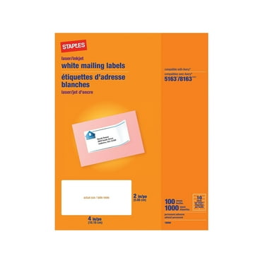 Avery 6878 Color-Printing Shipping Labels, 3-3/4 x 4-3/4 ...
