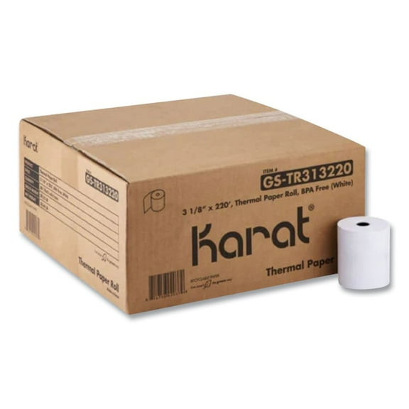 Karat GS-TR313220 3.13 in. x 220 ft. Thermal Paper Rolls - White (50/Carton)