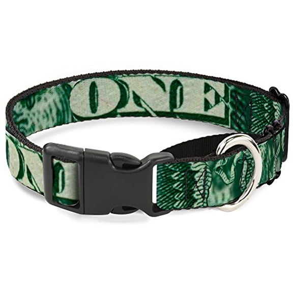 buckle-down one dollar bill eye of providence bald eagle c u dog collar