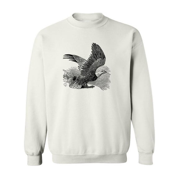 Bald Eagle Pencil Drawing Sweatshirt Men -Image by Shutterstock, Male 3X-Large