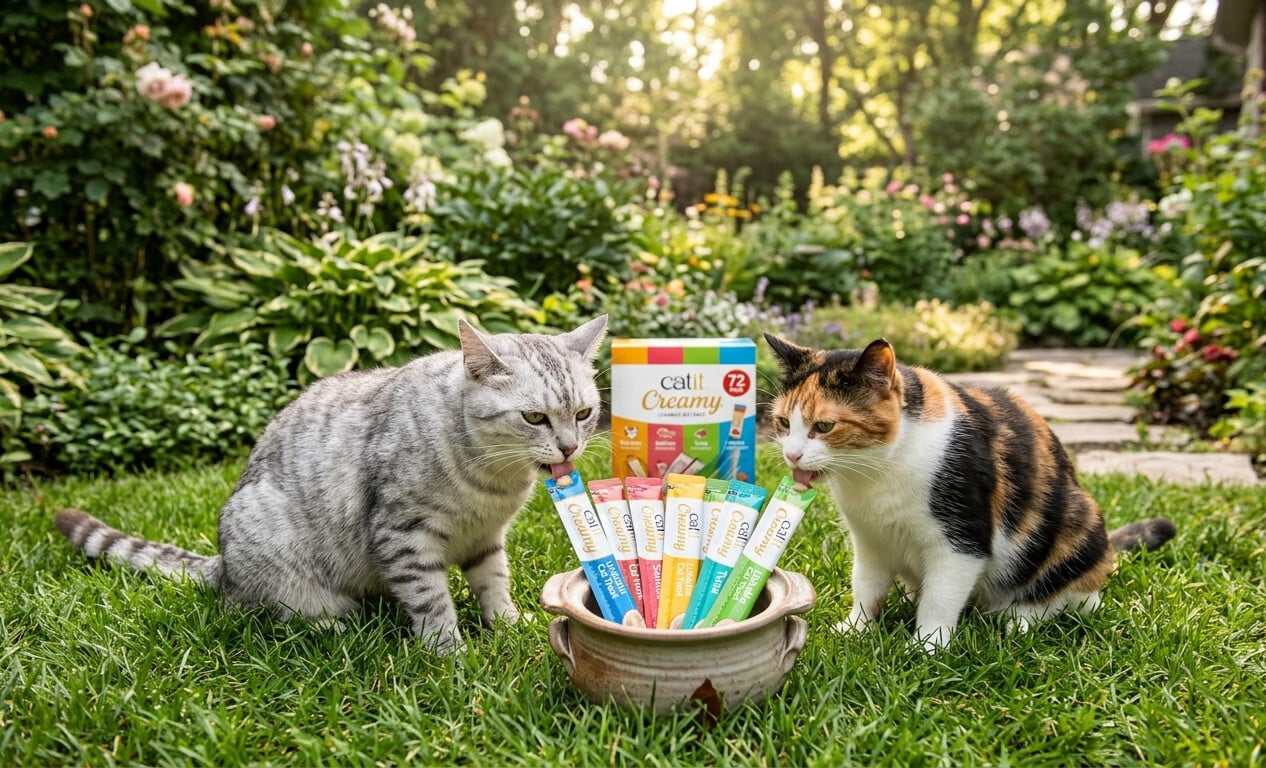 Catit Creamy Lickable Cat Treat – Hydrating and Healthy Treat for Cats of All Ages - Assortment, 72-Pack