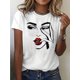 thumbnail image 1 of Short Sleeved Round Neck Breathable T-shirt - 1pc Women's Casual Graphic Printed Top for Summer and Spring - Fun Fashion Comfortable, 1 of 6